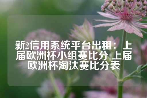 新2信用系统平台出租：上届欧洲杯小组赛比分 上届欧洲杯淘汰赛比分表