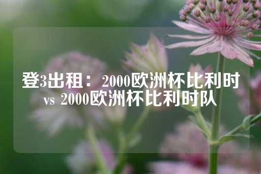 登3出租：2000欧洲杯比利时vs 2000欧洲杯比利时队-第1张图片-皇冠信用盘出租