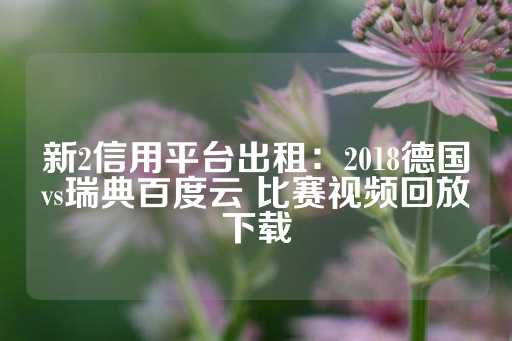 新2信用平台出租：2018德国vs瑞典百度云 比赛视频回放下载