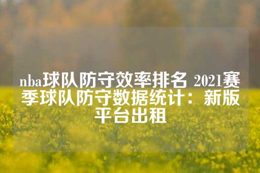 nba球队防守效率排名 2021赛季球队防守数据统计：新版平台出租