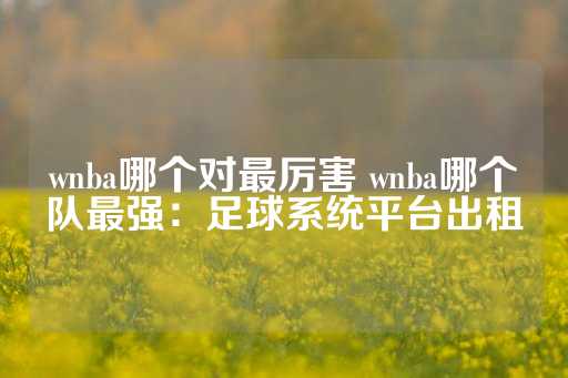 wnba哪个对最厉害 wnba哪个队最强：足球系统平台出租-第1张图片-皇冠信用盘出租