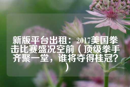 新版平台出租：2017美国拳击比赛盛况空前（顶级拳手齐聚一堂，谁将夺得桂冠？）-第1张图片-皇冠信用盘出租