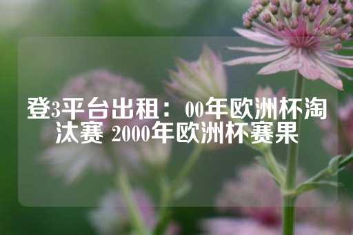 登3平台出租：00年欧洲杯淘汰赛 2000年欧洲杯赛果-第1张图片-皇冠信用盘出租