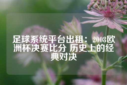 足球系统平台出租：2008欧洲杯决赛比分 历史上的经典对决-第1张图片-皇冠信用盘出租