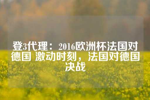 登3代理：2016欧洲杯法国对德国 激动时刻，法国对德国决战