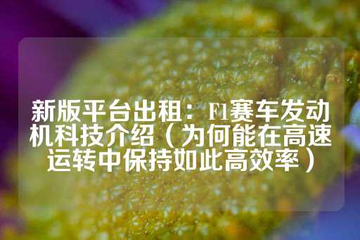 新版平台出租：F1赛车发动机科技介绍（为何能在高速运转中保持如此高效率）-第1张图片-皇冠信用盘出租