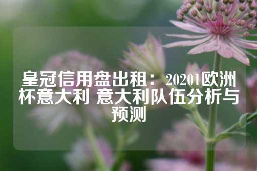 皇冠信用盘出租：20201欧洲杯意大利 意大利队伍分析与预测-第1张图片-皇冠信用盘出租