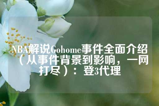 NBA解说Gohome事件全面介绍（从事件背景到影响，一网打尽）：登3代理