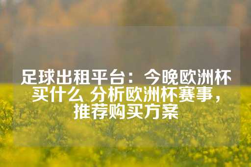 足球出租平台：今晚欧洲杯买什么 分析欧洲杯赛事，推荐购买方案-第1张图片-皇冠信用盘出租