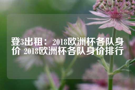 登3出租：2018欧洲杯各队身价 2018欧洲杯各队身价排行-第1张图片-皇冠信用盘出租