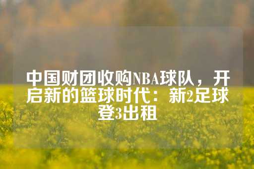 中国财团收购NBA球队，开启新的篮球时代：新2足球登3出租