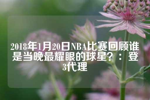 2018年1月20日NBA比赛回顾谁是当晚最耀眼的球星？：登3代理-第1张图片-皇冠信用盘出租