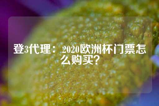 登3代理：2020欧洲杯门票怎么购买？-第1张图片-皇冠信用盘出租