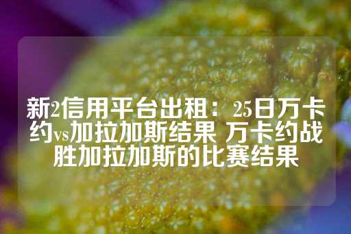 新2信用平台出租：25日万卡约vs加拉加斯结果 万卡约战胜加拉加斯的比赛结果