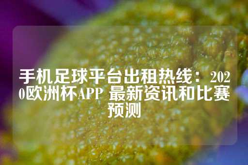 手机足球平台出租热线：2020欧洲杯APP 最新资讯和比赛预测-第1张图片-皇冠信用盘出租