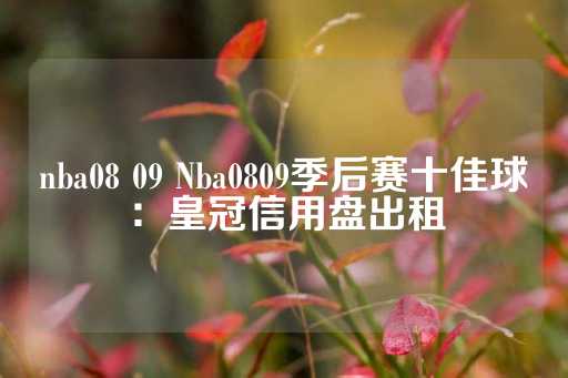 nba08 09 Nba0809季后赛十佳球：皇冠信用盘出租