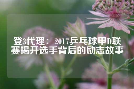 登3代理：2017乒乓球甲D联赛揭开选手背后的励志故事