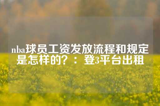 nba球员工资发放流程和规定是怎样的？：登3平台出租-第1张图片-皇冠信用盘出租