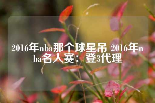 2016年nba那个球星吊 2016年nba名人赛：登3代理-第1张图片-皇冠信用盘出租