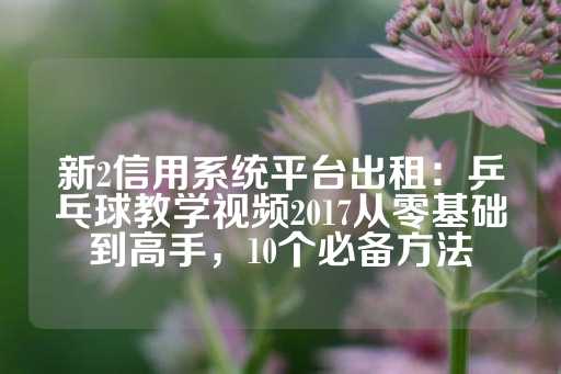 新2信用系统平台出租：乒乓球教学视频2017从零基础到高手，10个必备方法-第1张图片-皇冠信用盘出租