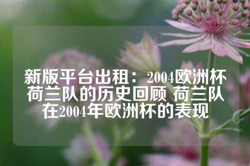 新版平台出租：2004欧洲杯荷兰队的历史回顾 荷兰队在2004年欧洲杯的表现-第1张图片-皇冠信用盘出租