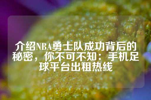 介绍NBA勇士队成功背后的秘密，你不可不知：手机足球平台出租热线