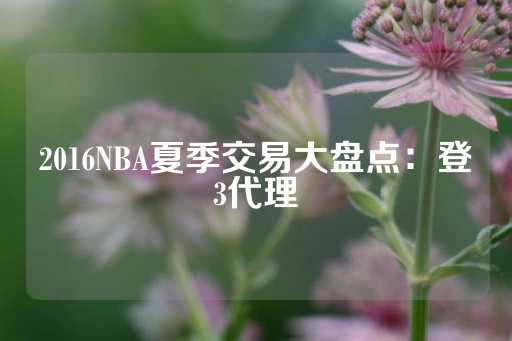 2016NBA夏季交易大盘点：登3代理-第1张图片-皇冠信用盘出租