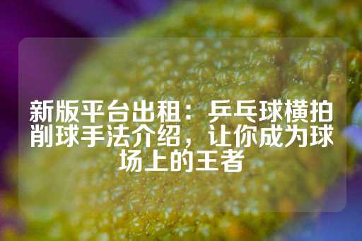 新版平台出租：乒乓球横拍削球手法介绍，让你成为球场上的王者