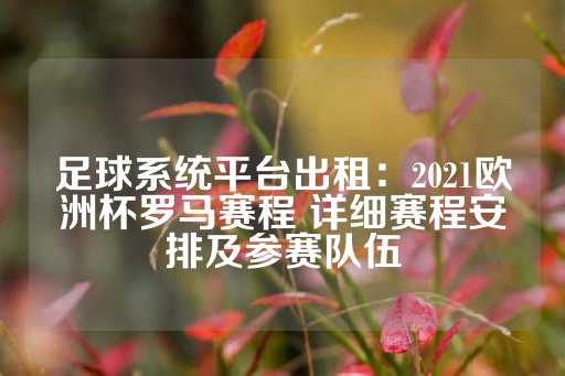 足球系统平台出租：2021欧洲杯罗马赛程 详细赛程安排及参赛队伍-第1张图片-皇冠信用盘出租