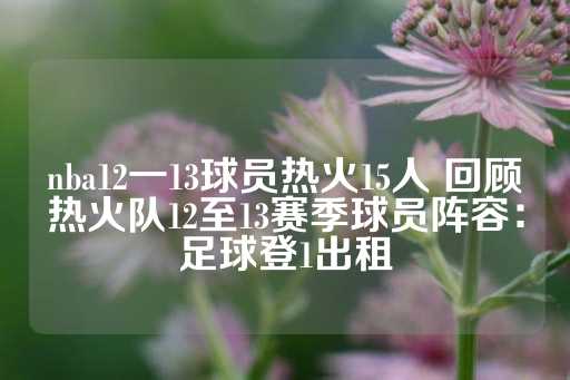 nba12一13球员热火15人 回顾热火队12至13赛季球员阵容：足球登1出租-第1张图片-皇冠信用盘出租