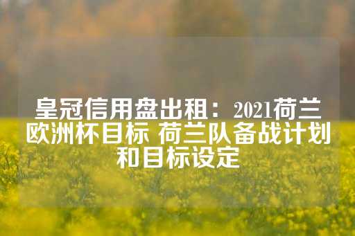 皇冠信用盘出租：2021荷兰欧洲杯目标 荷兰队备战计划和目标设定