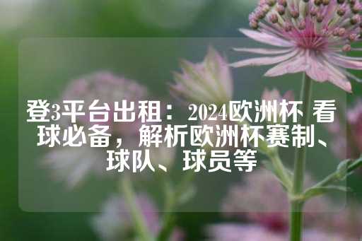 登3平台出租：2024欧洲杯 看球必备，解析欧洲杯赛制、球队、球员等-第1张图片-皇冠信用盘出租