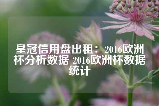 皇冠信用盘出租：2016欧洲杯分析数据 2016欧洲杯数据统计