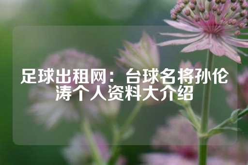 足球出租网：台球名将孙伦涛个人资料大介绍