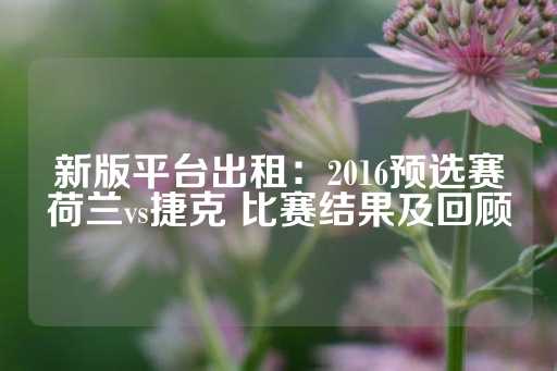 新版平台出租：2016预选赛荷兰vs捷克 比赛结果及回顾