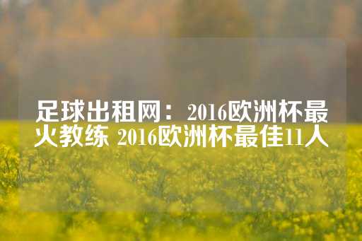 足球出租网：2016欧洲杯最火教练 2016欧洲杯最佳11人-第1张图片-皇冠信用盘出租