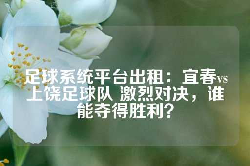 足球系统平台出租：宜春vs上饶足球队 激烈对决，谁能夺得胜利？-第1张图片-皇冠信用盘出租