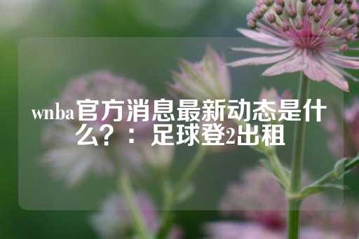 wnba官方消息最新动态是什么？：足球登2出租-第1张图片-皇冠信用盘出租