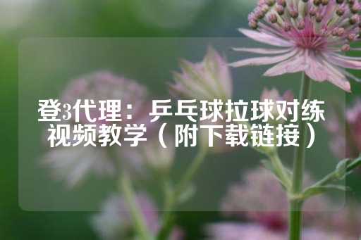 登3代理：乒乓球拉球对练视频教学（附下载链接）