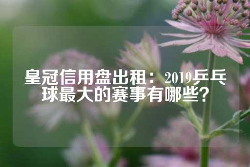 皇冠信用盘出租：2019乒乓球最大的赛事有哪些？