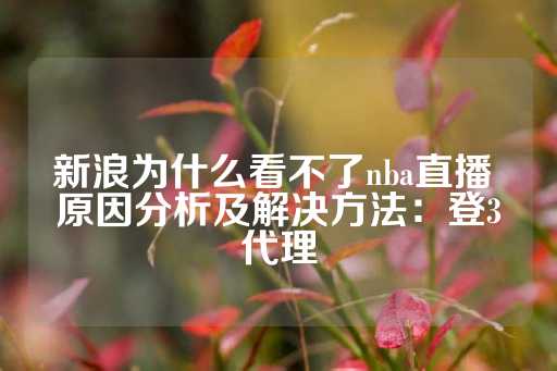 新浪为什么看不了nba直播 原因分析及解决方法：登3代理