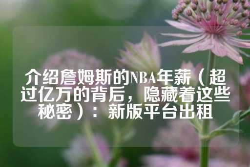 介绍詹姆斯的NBA年薪（超过亿万的背后，隐藏着这些秘密）：新版平台出租