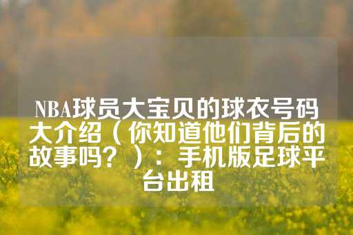 NBA球员大宝贝的球衣号码大介绍（你知道他们背后的故事吗？）：手机版足球平台出租