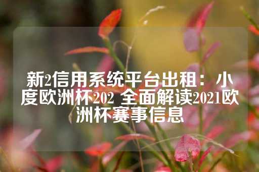 新2信用系统平台出租：小度欧洲杯202 全面解读2021欧洲杯赛事信息