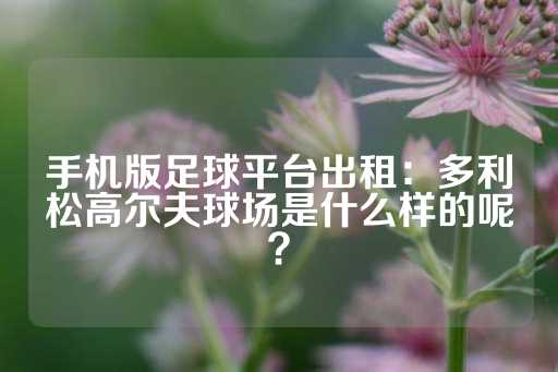 手机版足球平台出租：多利松高尔夫球场是什么样的呢？-第1张图片-皇冠信用盘出租