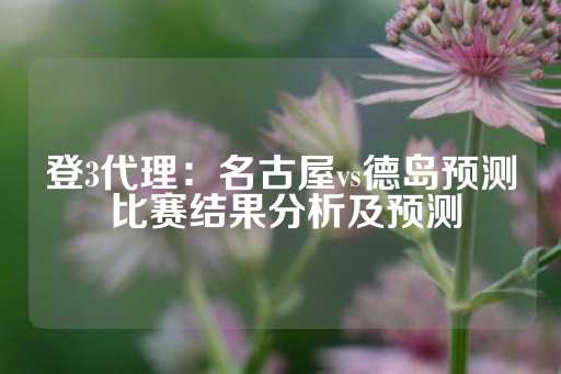 登3代理：名古屋vs德岛预测 比赛结果分析及预测