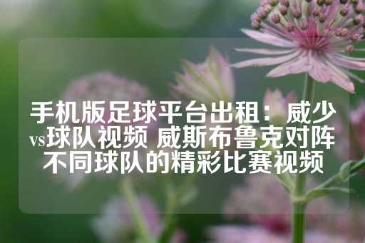 手机版足球平台出租：威少vs球队视频 威斯布鲁克对阵不同球队的精彩比赛视频-第1张图片-皇冠信用盘出租