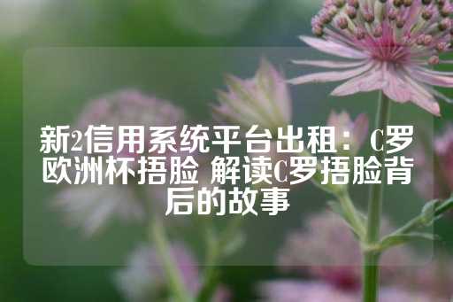 新2信用系统平台出租：C罗欧洲杯捂脸 解读C罗捂脸背后的故事-第1张图片-皇冠信用盘出租