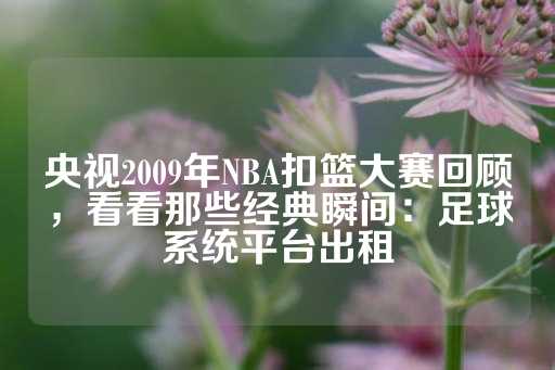 央视2009年NBA扣篮大赛回顾，看看那些经典瞬间：足球系统平台出租-第1张图片-皇冠信用盘出租