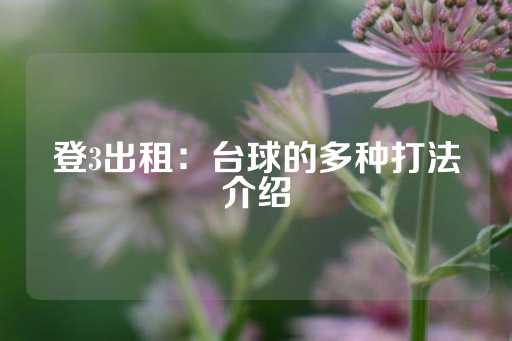 登3出租：台球的多种打法介绍